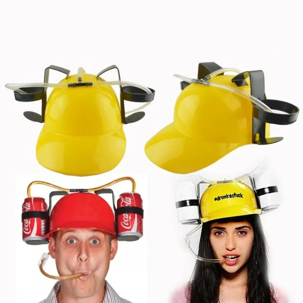 casque porte bouteille anniversaire jaune