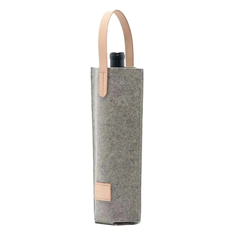 Porte Bouteille vin gris tissu cadeau design sac