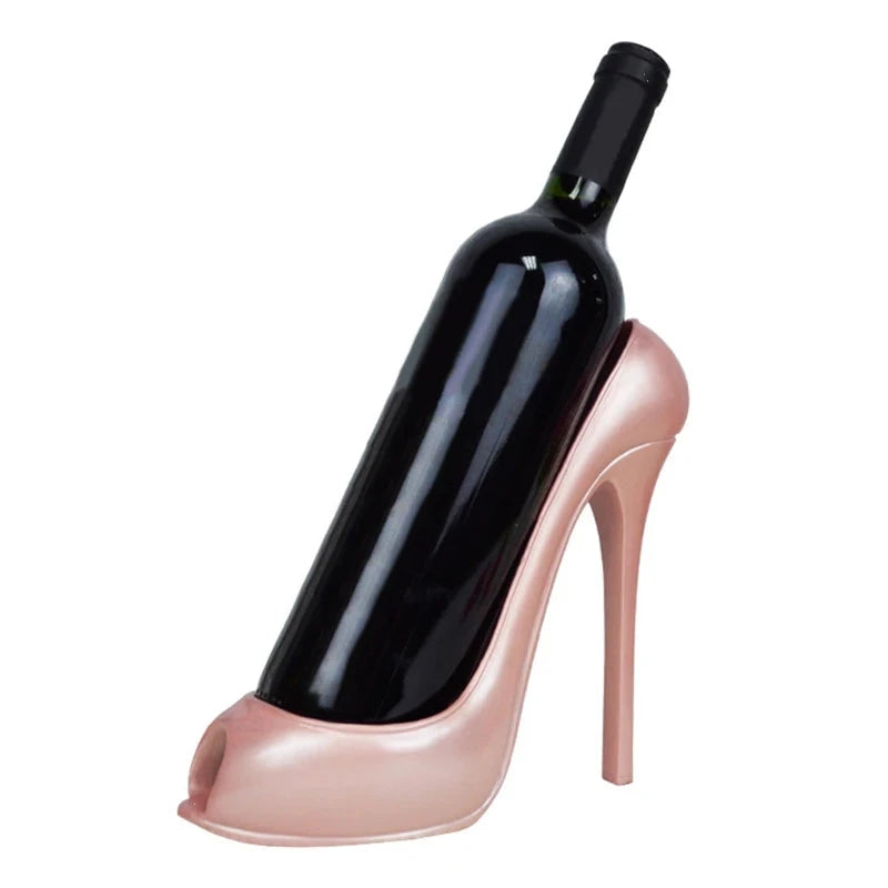 Porte bouteille vin chaussure original escarpin design rose 