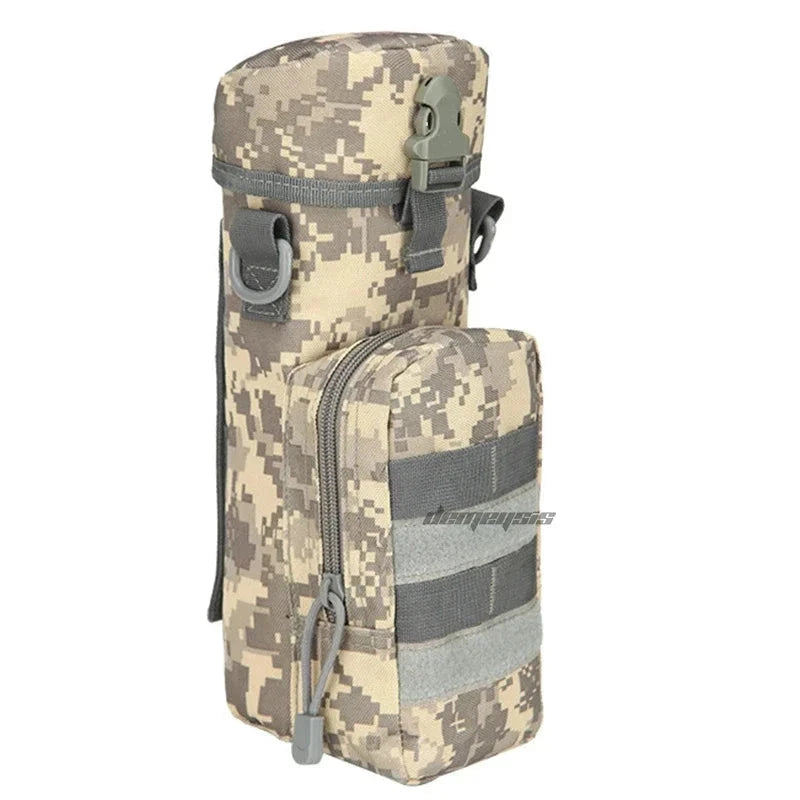 Porte Bouteille militaire camouflage neige chasseur accessoire sacoche bandoulière 