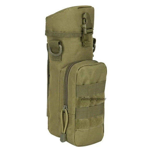 Porte bouteille militaire vert sacoche bandoulière pratique chasseur 